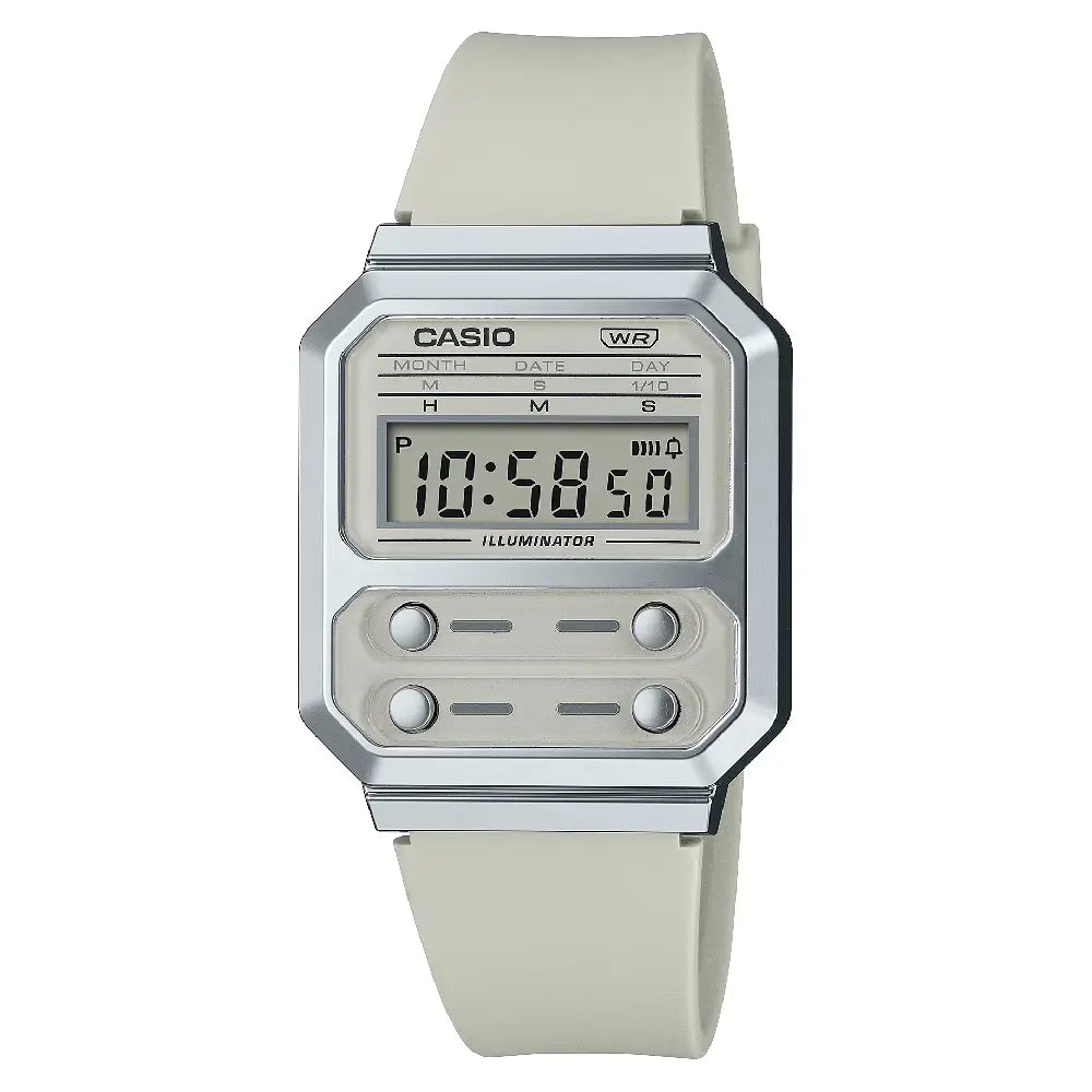 Casio Vintage Digital A100WEF-8ADF Cream Dial Resin Strap Unisex Watch