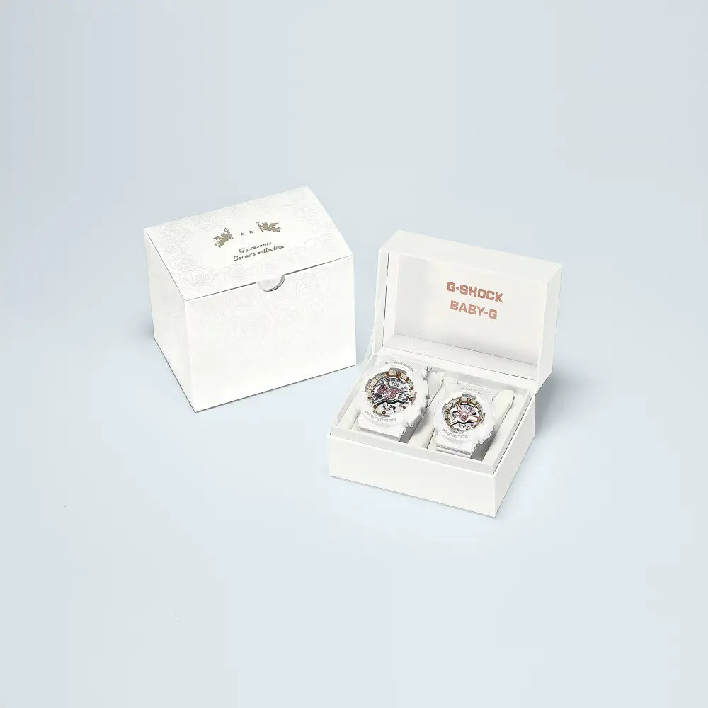 Casio LOV-24A-7A G-Shock Baby-G Lover's Collection Digital Analog White Dial Resin Strap Couples Watch Collection