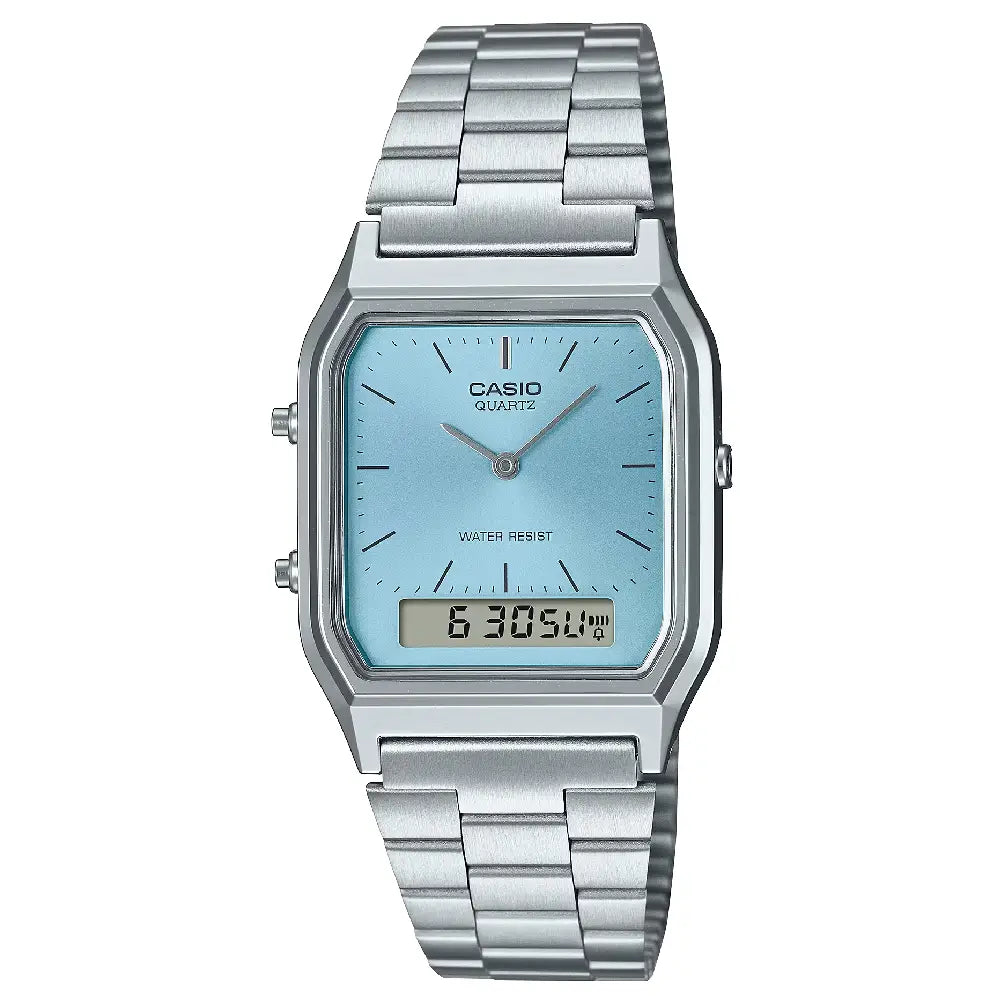 Casio Analog-Digital AQ-230A-2A1MQY Blue Dial Stainless Steel Unisex Watch