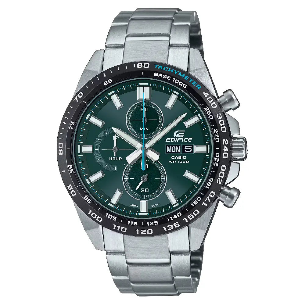 Casio Edifice Standard Chronograph EFR-574DB-3AVUDF Green Dial 42.3mm Stainless Steel Men's Watch