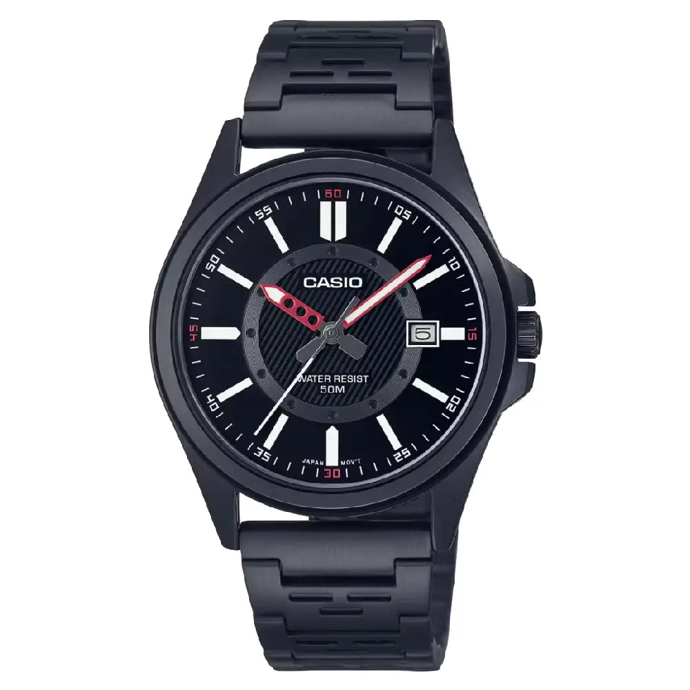 Casio Enticer MTP-E700B-1EVDF Date Analog Black Dial Stainless Steel Men's Watch