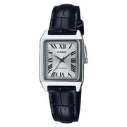 Casio Classic Analog "Casio Tank" LTP-V007L-7B1 Silver Dial 22mm Leather Strap Women's Watch