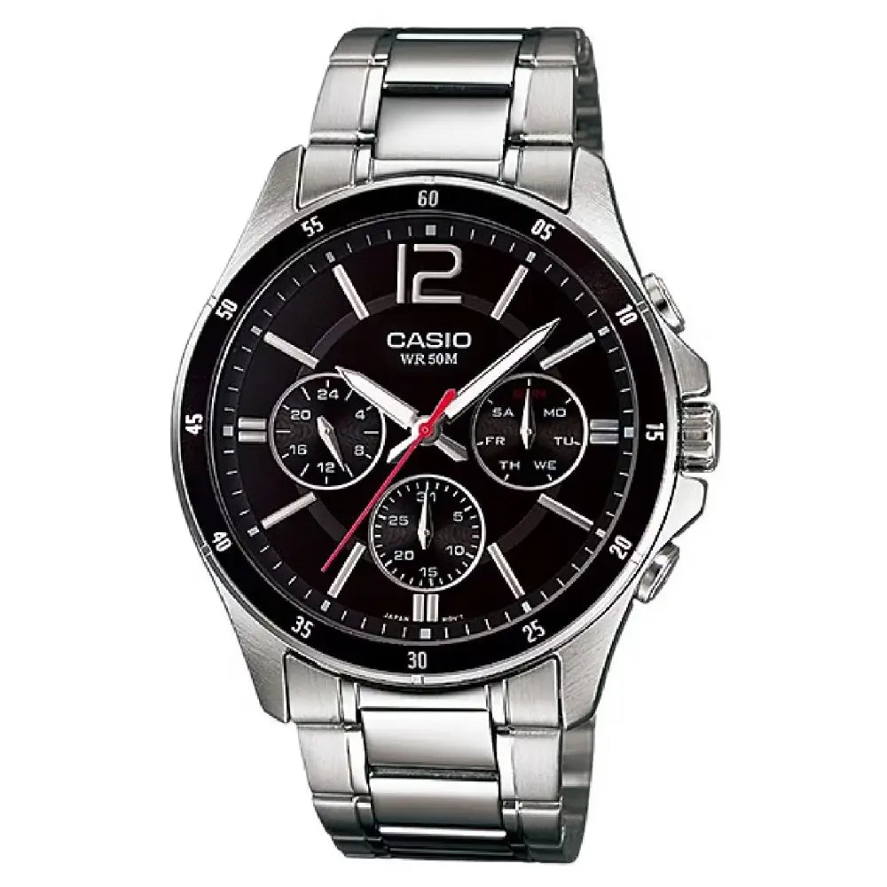 Casio Collection Analog MTP-1374D-1AVDF Black Dial Stainless Steel Men's Watch