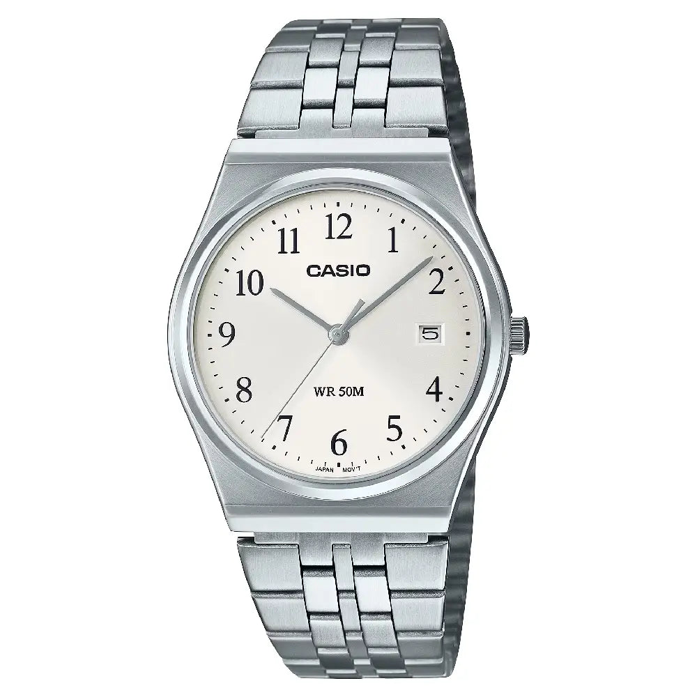 Casio Collection Analog MTP-B145D-7BV White Dial Stainless Steel Men's Watch