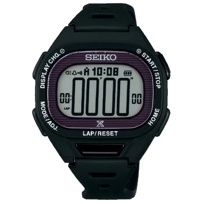 Seiko Prospex Super Runners Solar Digital SBEF055 Black Dial 43.7mm Resin Strap Men's Watch