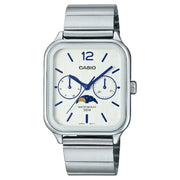 Casio Enticer MTP-M305D-7AVDF Multi-Hand Moon Phase Analog White Dial Stainless Steel Men's Watch