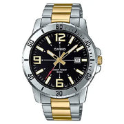 Casio Enticer MTP-VD01SG-1BVUDF Date Analog Black Dial Stainless Steel Men's Watch