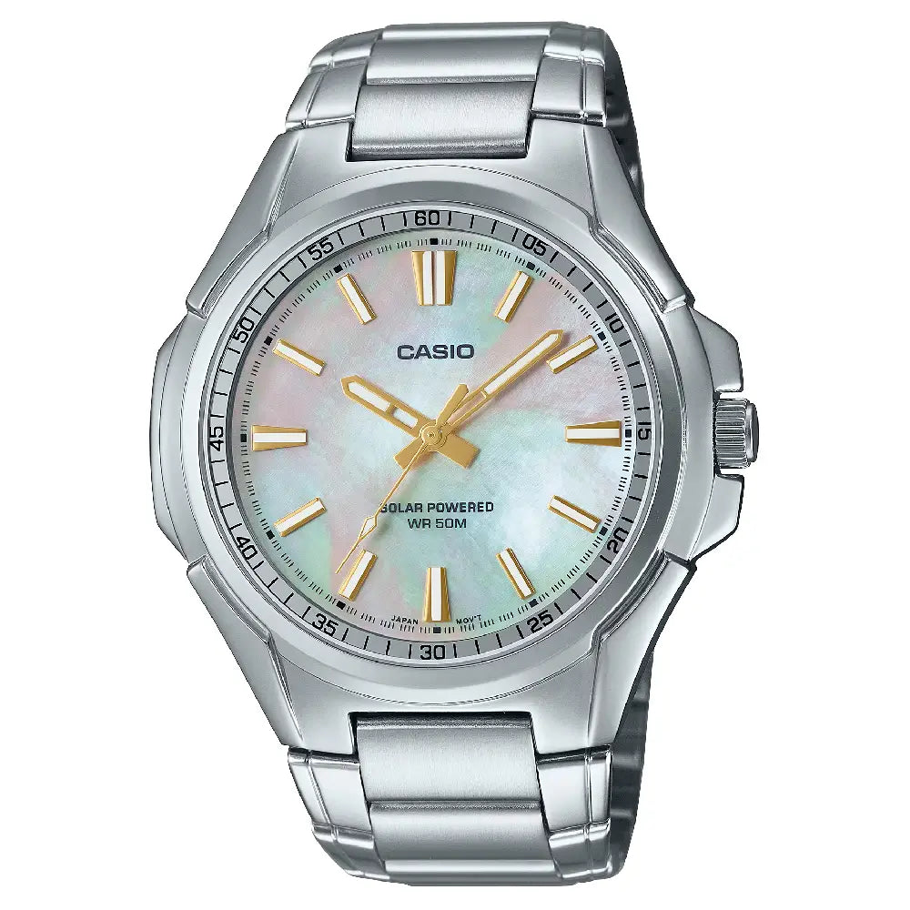 Casio Enticer MTP-RS100S-7AVDF Solar Powered Analog White Dial Stainless Steel Men's Watch