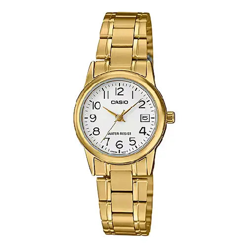 Casio Enticer Ladies Analog LTP-V002G-7B2UDF White Dial Stainless Steel Women's Watch