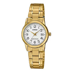 Casio Enticer Ladies Analog LTP-V002G-7B2UDF White Dial Stainless Steel Women's Watch