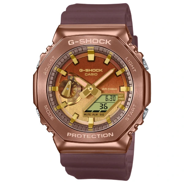 Casio G-Shock Analog Digital GM-2100CL-5ADR Rose Gold Dial Stainless Steel Men's Watch