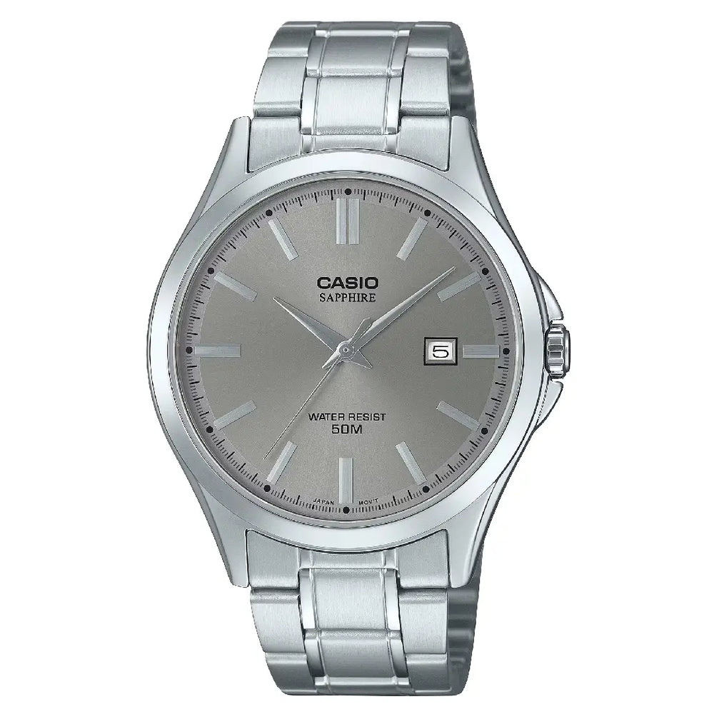 Casio Collection MTS-115D-8AVDF Analog Grey Dial Stainless Steel Men's Watch