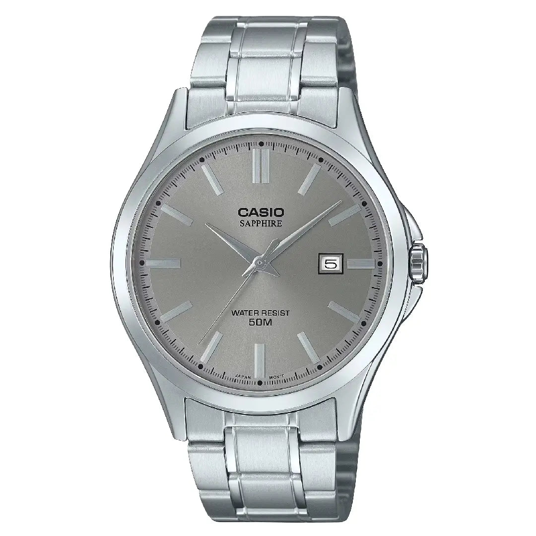 Casio Collection MTS-115D-8AVDF Analog Grey Dial Stainless Steel Men's Watch