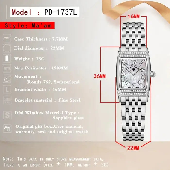 Pagani Design Tank Homage Quartz PD1737 Women's Watch