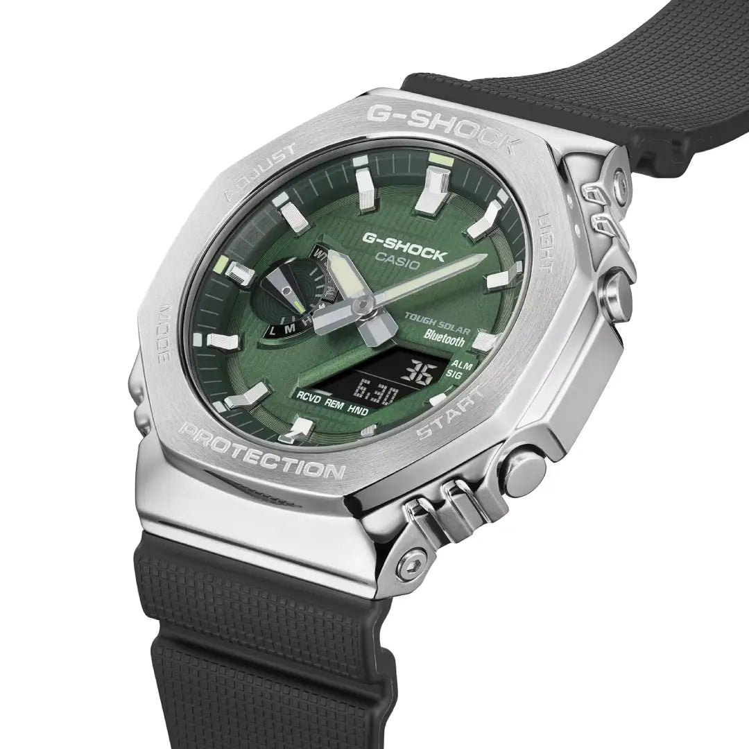 G-Shock G-Steel GBM-2100A-1A3DR Green Dial Stainless Steel Men's Watch