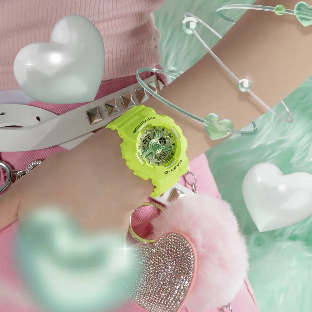 Casio Baby-G BA-110YK-3A Analog-Digital Y2K fashion Green Dial Resin Strap Women's Watch