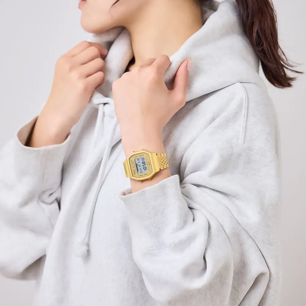 Casio Vintage Digital ABL-100WEG-9ADF Bluetooth Gold Dial Stainless Steel Unisex Watch