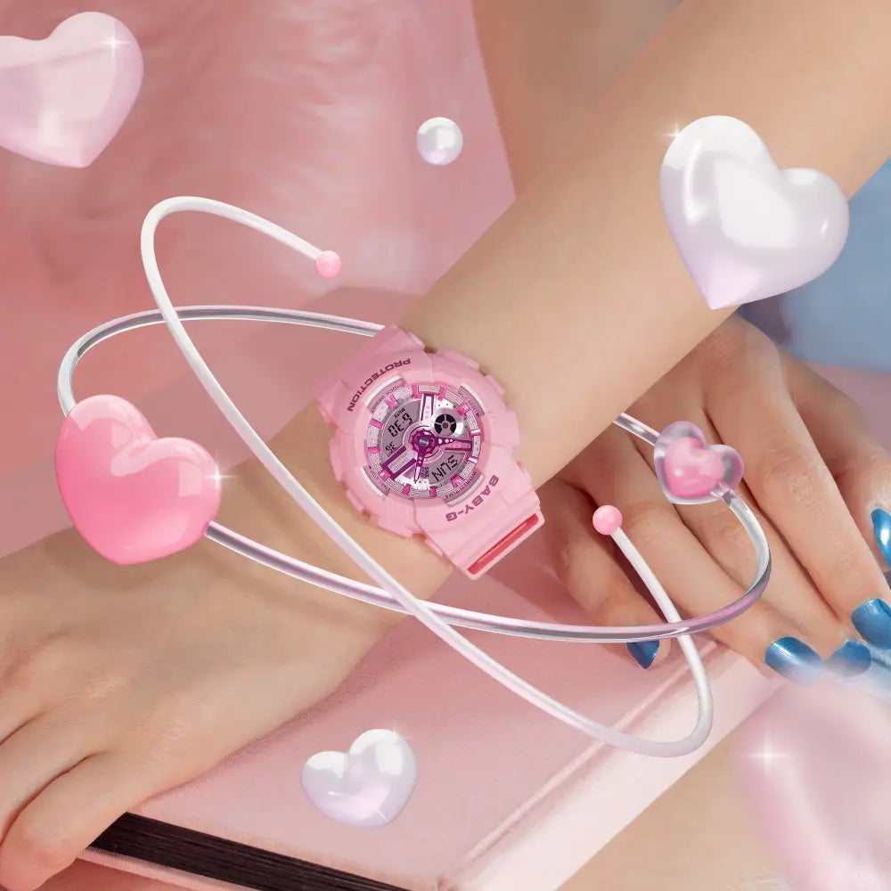 Casio Baby-G BA-110YK-4A Analog-Digital Y2K fashion Pink Dial Resin Strap Women's Watch