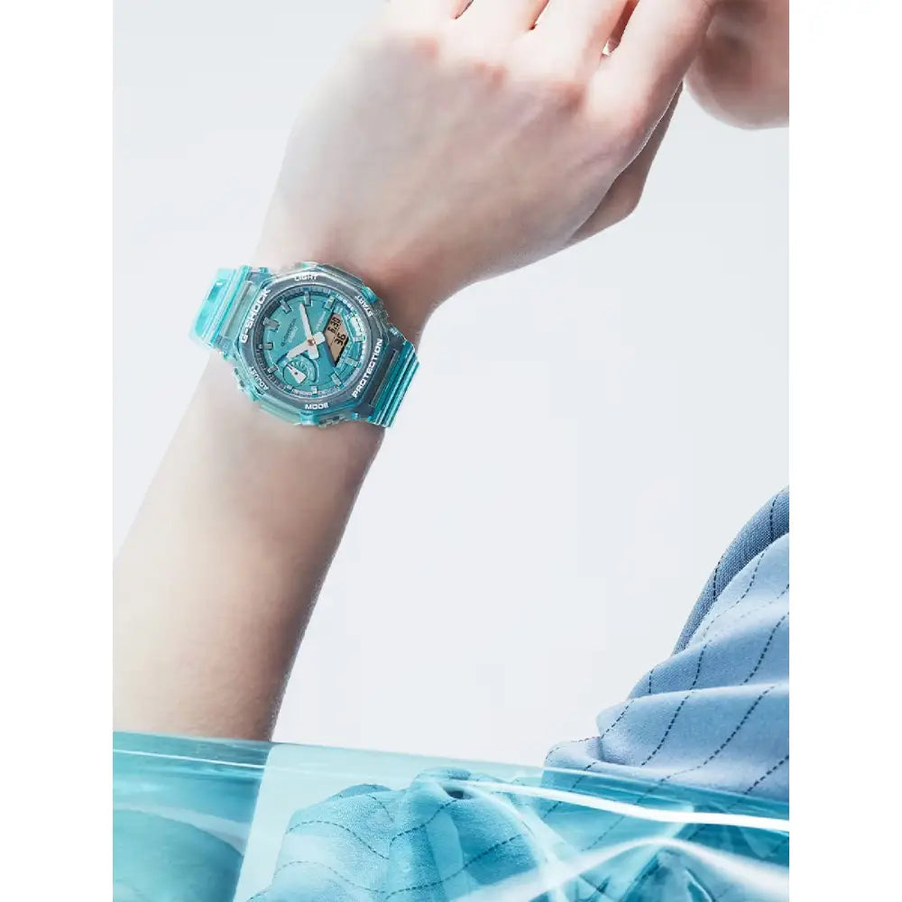 Casio G-Shock Mini CasiOak GMA-S2100SK-2A Skeleton Blue Dial 42.9mm Resin Strap Women's Watch