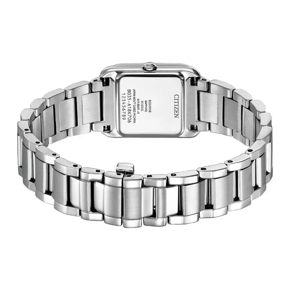 Citizen EW5600-87D women's watch caseback stainless steel rear view
