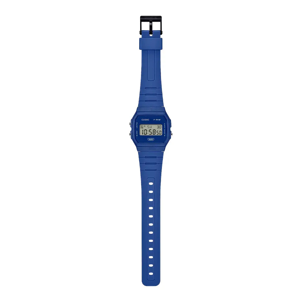 Casio Vintage Digital "Minimalist" F-91WB-2A1 Blue Digital Dial 35.2mm Resin Strap Unisex Watch