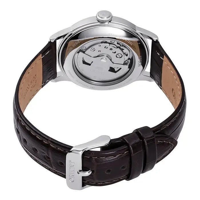 Orient Bambino "Compact" RA-AC0M04Y Champagne Dial 38.4mm Leather Strap Men's Watch