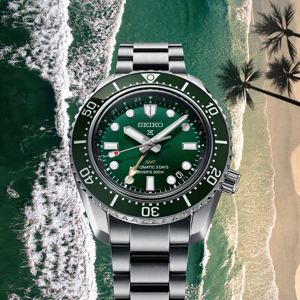 Seiko Prospex SPB381J1 Automatic Gmt Diver Green Dial 42.0mm Stainless Steel Men's Watch