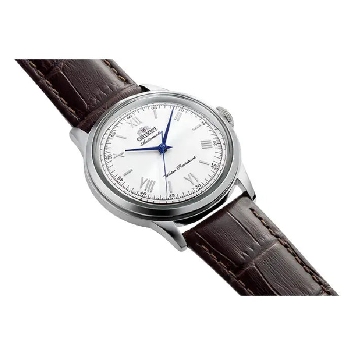 Orient RA-BB0002S Classic Bambino automatic men’s watch white dial 38.4mm leather strap