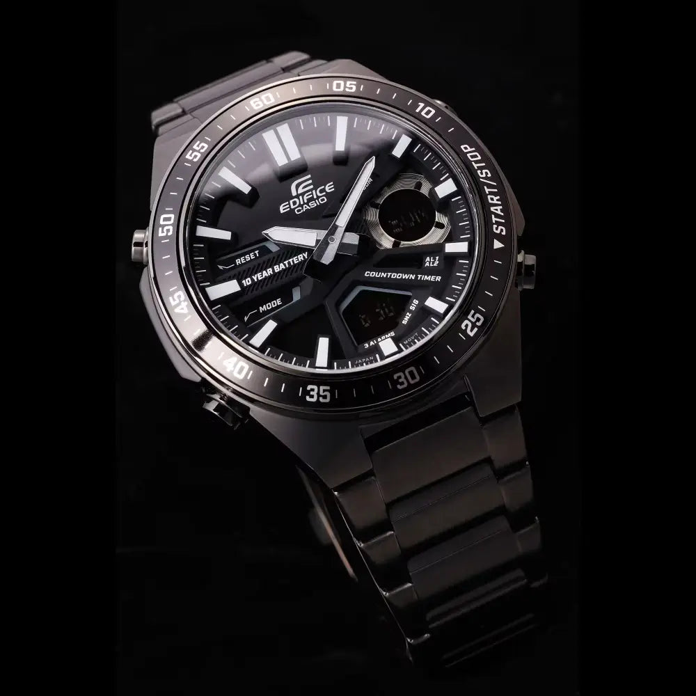 Casio Edifice EFV-C110DC-1A Analog-Digital Chronograph Black Dial Stainless Steel Men's Watch