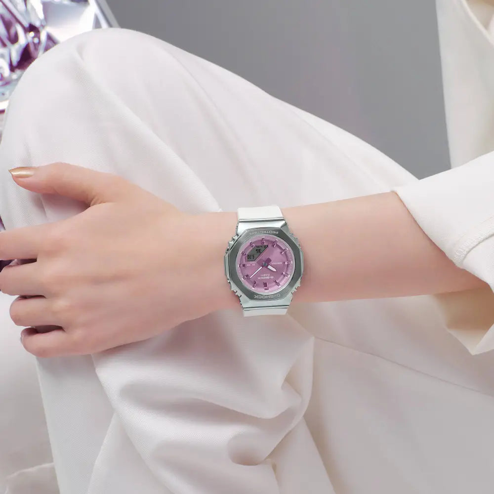 Casio G-Shock "Mini Metal CasiOak" GM-S2110-7A6 Metallic Purple Dial 40.5mm Bio-Based Resin Strap Women's Watch