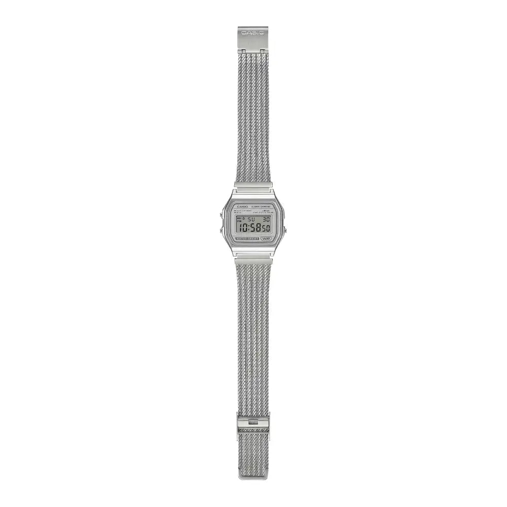 Casio Vintage "Silver Mirror" A158WEM-7DF Silver Dial 33.2mm Stainless Steel Men's Watch