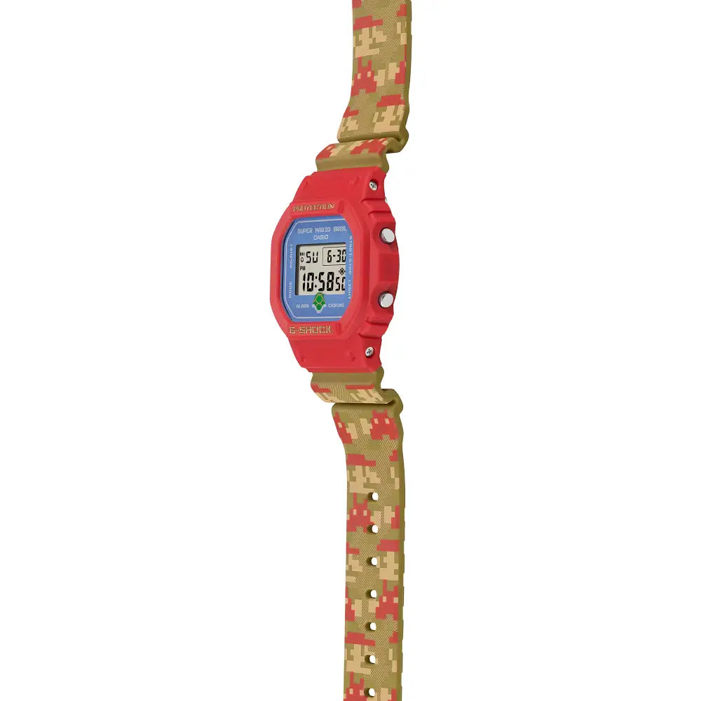 Casio G Shock DW-5600SMB-4 Limited Edition  "Super Mario Bros."  Digital Red Dial Resin Strap Men's Watch