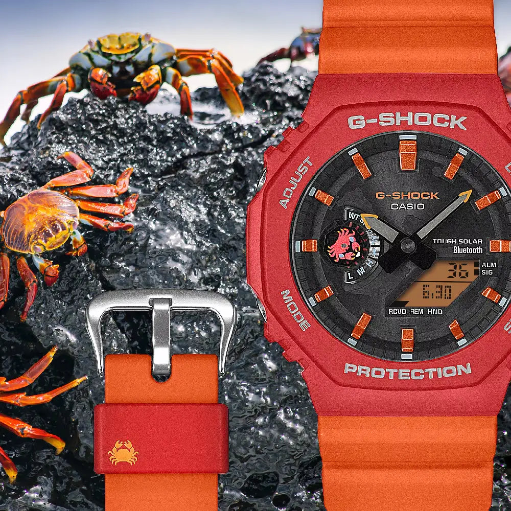 Casio G-Shock "Charles Darwin Foundation" GA-B2100DF-4A Red Dial 45.4mm Bio-Based Resin Strap Men's Watch