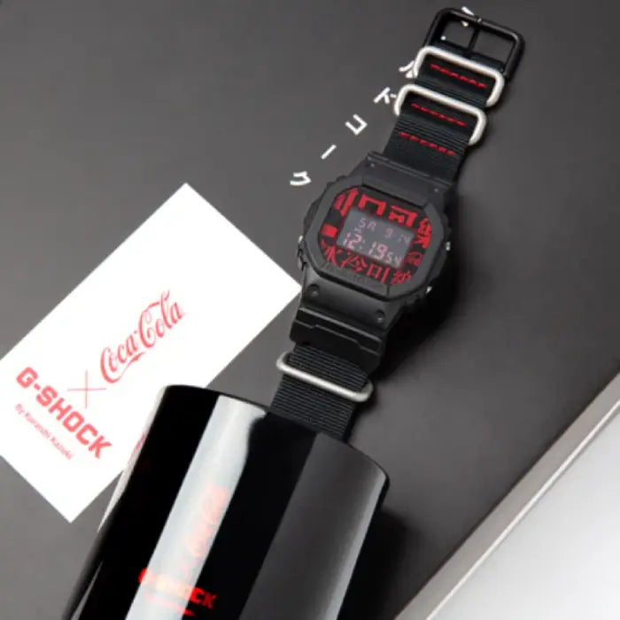 Casio G-Shock "Coca-Cola x Kazuki Kuraishi" DW-5600COCA19-1 Black Dial 42.8mm Nylon Strap Watch