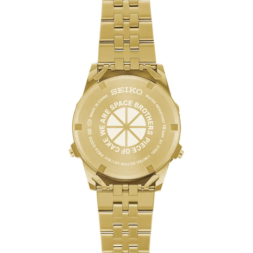 Seiko Selection "Rotocall" SBJG024 "Space Brothers" Limited Edition (824 pieces) Gold/Black Digital Dial Stainless Steel Men's Watch