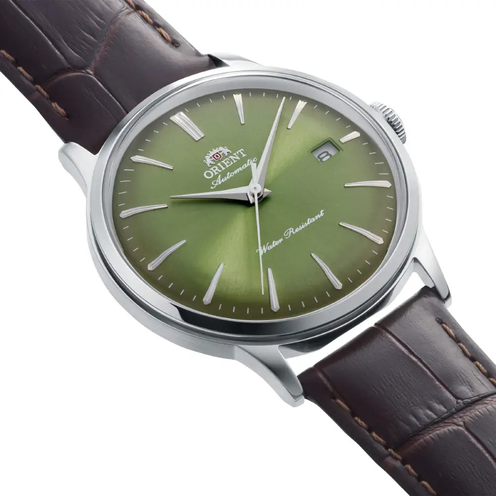 Orient RA-AC0029E Bambino green dial automatic watch 40.5mm leather strap