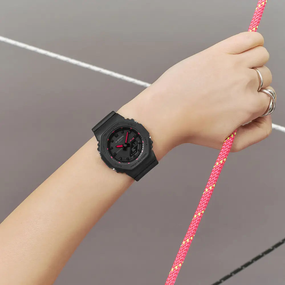 Casio G Shock GMA-P2100SA-1A1 Analog-Digital "Compact CasiOak" Black Dial Resin Strap Women's Watch