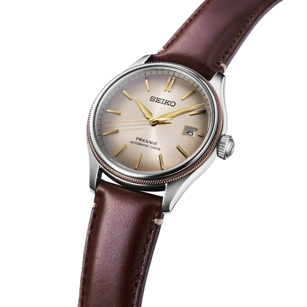 Seiko Presage SPB529J1 "Shiracha" Brown Gradient Dial 40.2mm Leather Strap Men's Watch