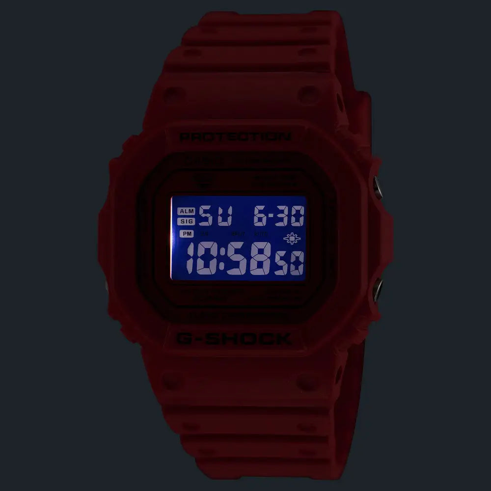 Casio G-Shock Iconic Red DW-5600RRB-4DR Red Vapor Dial 42.8mm Resin Strap Men's Watch