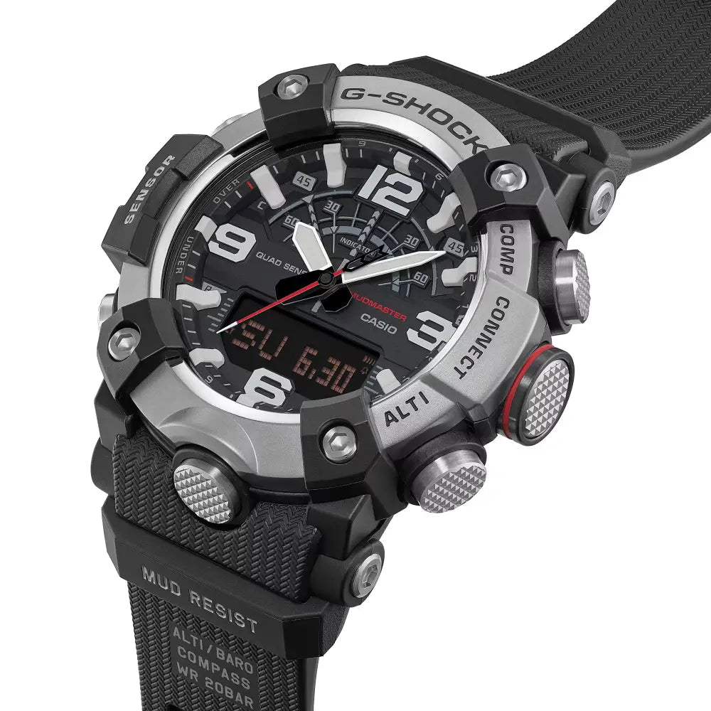 Casio GG-B100XM-1A Mudmaster rugged black dial G-Shock men’s watch close-up