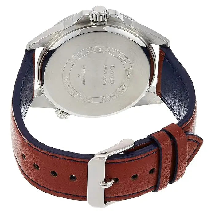 Casio Enticer MTP-SW320L-2AVDF Multi-Hand Analog Blue Dial Leather Strap Men's Watch