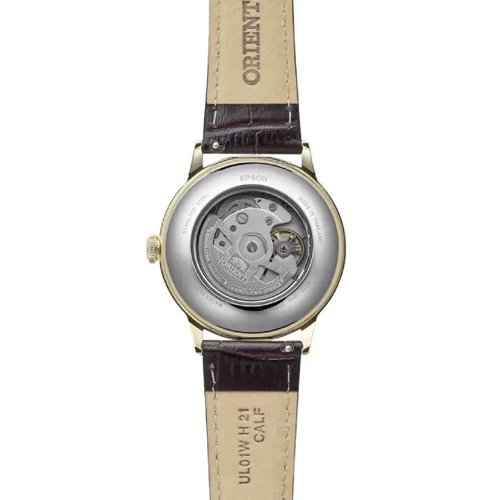 RA-AG0028S Orient Bambino men's watch brown leather strap