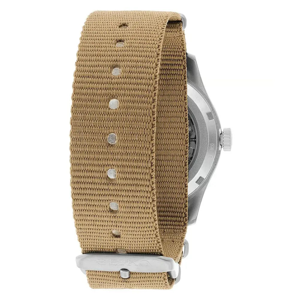 Seiko 5 Sports SRPG35K1 Automatic Field Watch Beige/Gray 39.4mm Dial Nylon Strap Men's Watch
