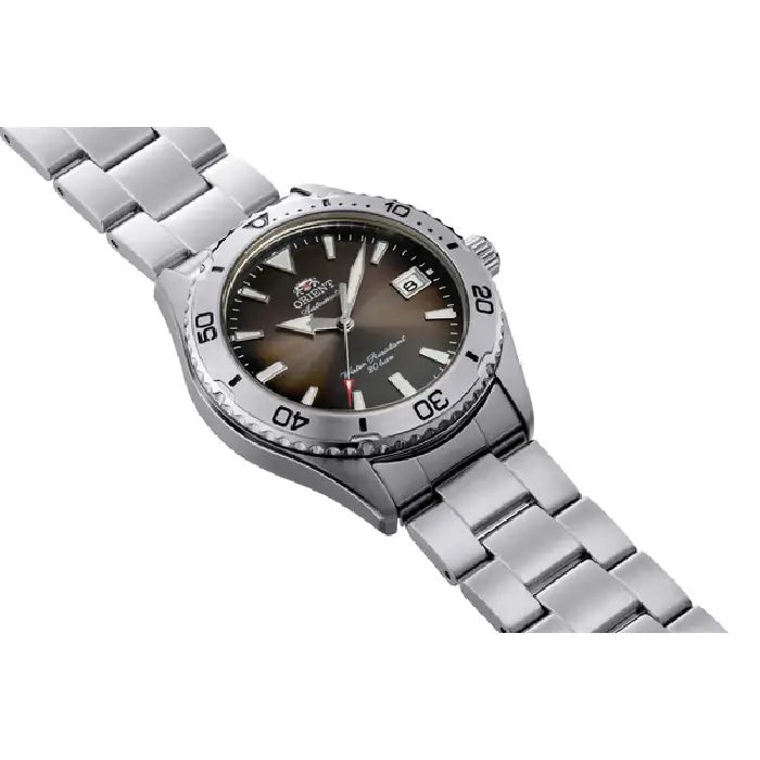 RA-AC0Q15Y Orient Mako 40 stainless steel brown dial watch