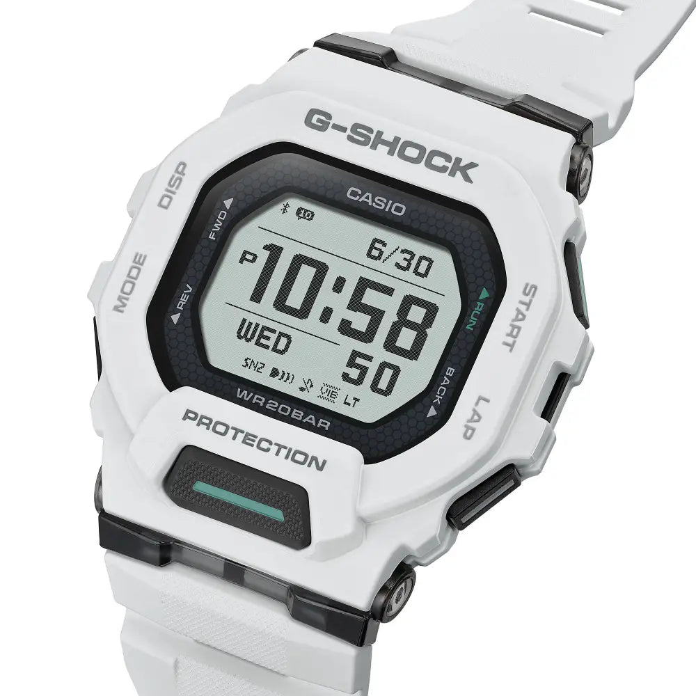 Casio GBD-200-7 G-Shock G-Squad white resin strap men's watch front view