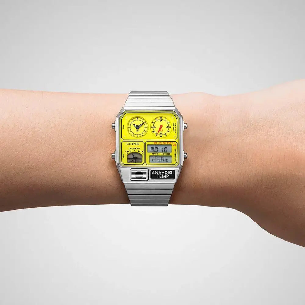 Citizen JG2170-59Y Record Label Playground Edition watch angle view