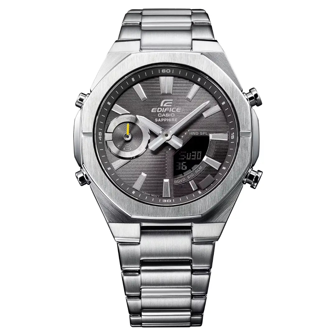 Casio Edifice Analog-Digital  ECB-S10D-8ADF Bluetooth Grey Dial Stainless Steel Men's Watch