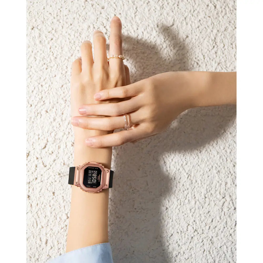 Casio G Shock GM-S5600PG-1D S-Series Metal-Covered Digital Black Dial Resin Strap Women's Watch