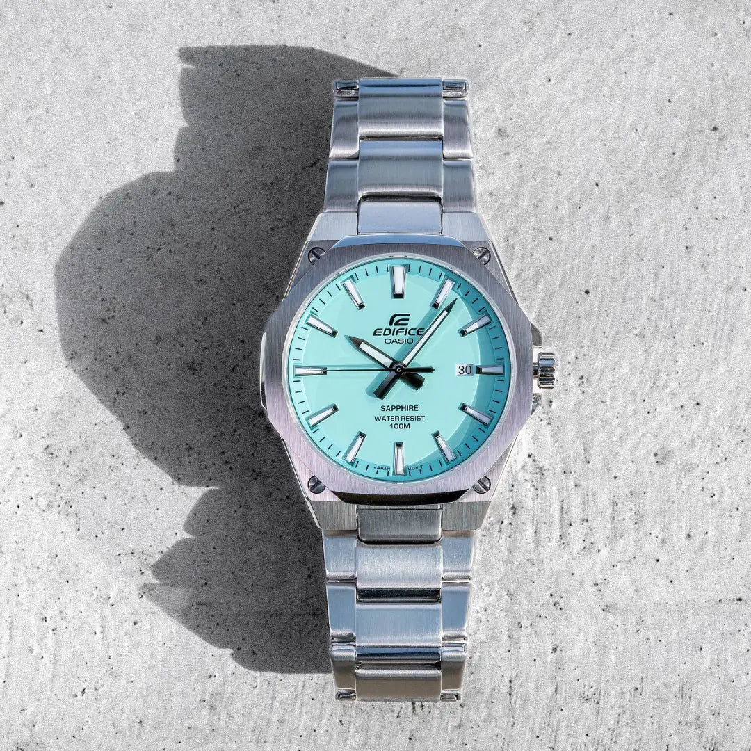 Edifice Slim Series 40 EFR-S108D-2B Quartz Blue Dial Stainless Steel Men's Watch