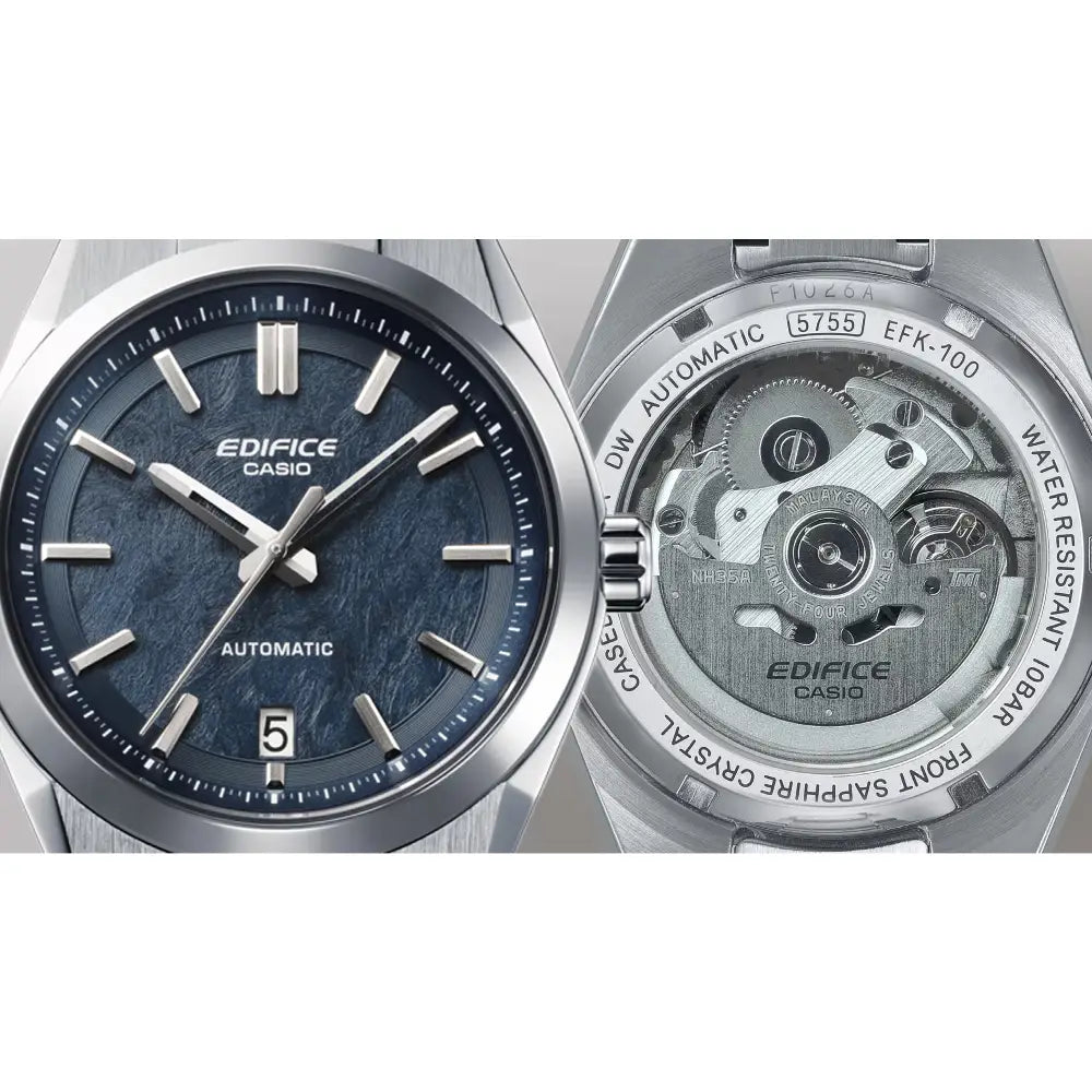 Casio Edifice Automatic EFK-100D-2ADR Blue Dial Stainless Steel Men's Watch